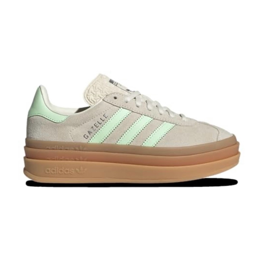 Adidas Originals Gazelle Bold Green Tan GS Size Kids Girls Platform Sneaker